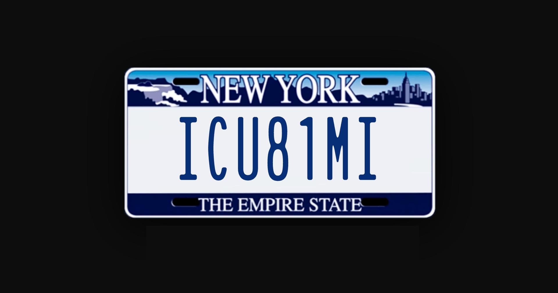 new york license plate reading icu81mi