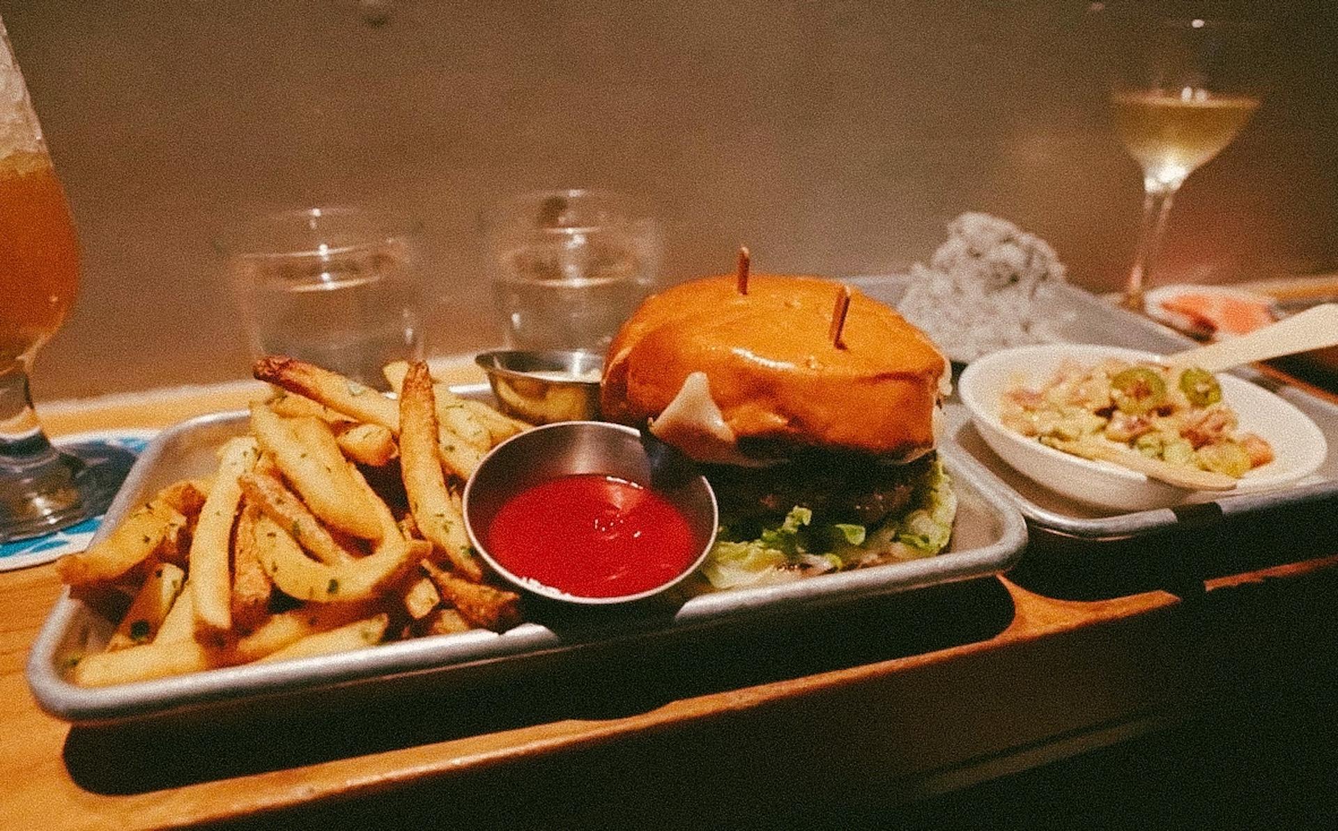 A picture of the cheeseburger from ABV in San Francisco