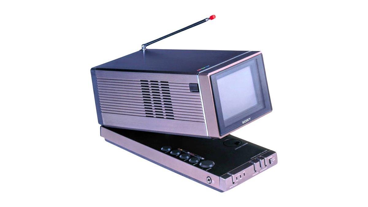 a Sony KV-4000 Trinitron portable color television, first released in 1980. 
